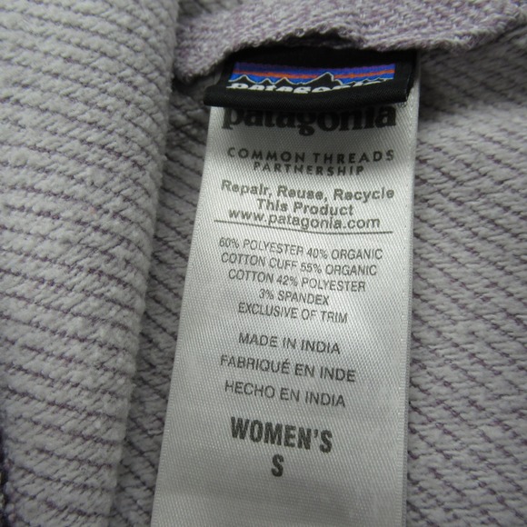 Patagonia Hoodie Womens Small Light Purple Thumbholes Full Zip Cloud Stack - Picture 4 of 16